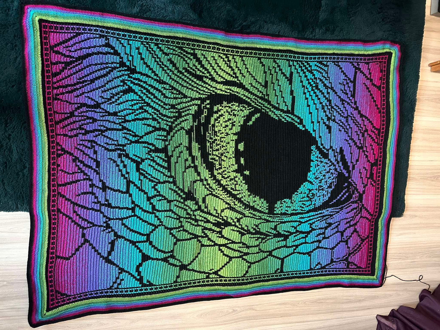 dracarys, dragon's eye blanket, chart only PDF pattern file