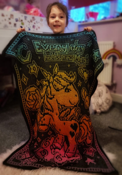 unisaic blanket PDF crochet chart