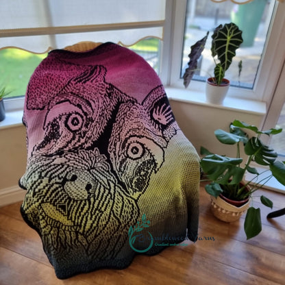 WOOFSAIC MOSAIC BLANKET, PDF CHART ONLY, NO WRITTEN INSTRUCTIONS