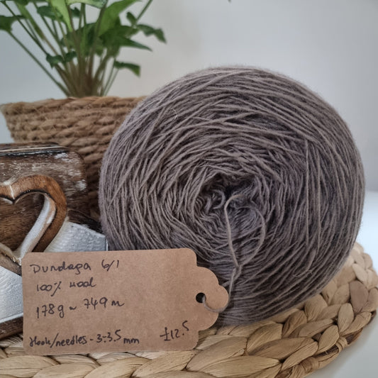 Bramblewool, Dungada 100% wool, Latvian wool - ELEPHANT SOLID COLOUR