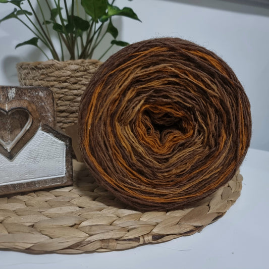 Bramblewool, Dungada 100% wool, Latvian wool - pumpkin latte 6/1, 160 grams