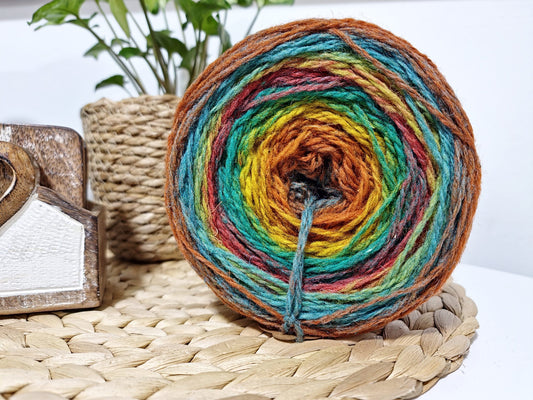 Bramblewool, Dungada, 100% wool, Latvian wool 6/2 - rainbow, 161 grams
