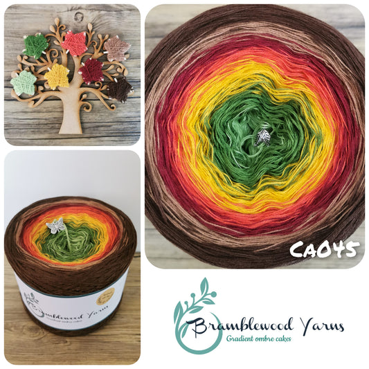 CA045 leaf green/ fern/ kurkuma/brick / malaga/ mocha/ brown