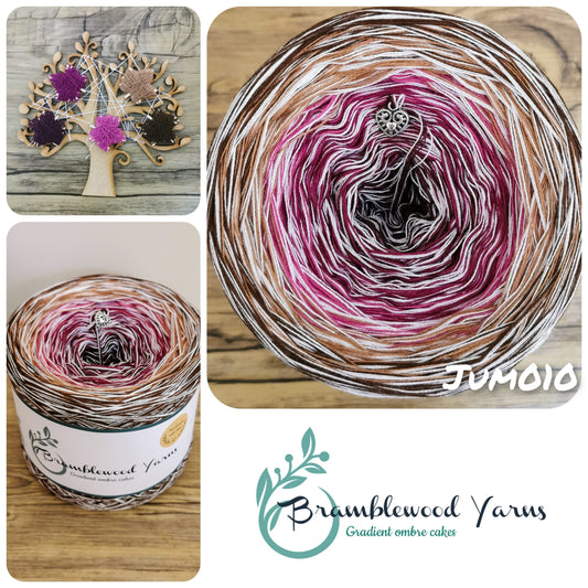 JUM010 chianti/ blackberry/ raspberry/ mocha/ brown + white