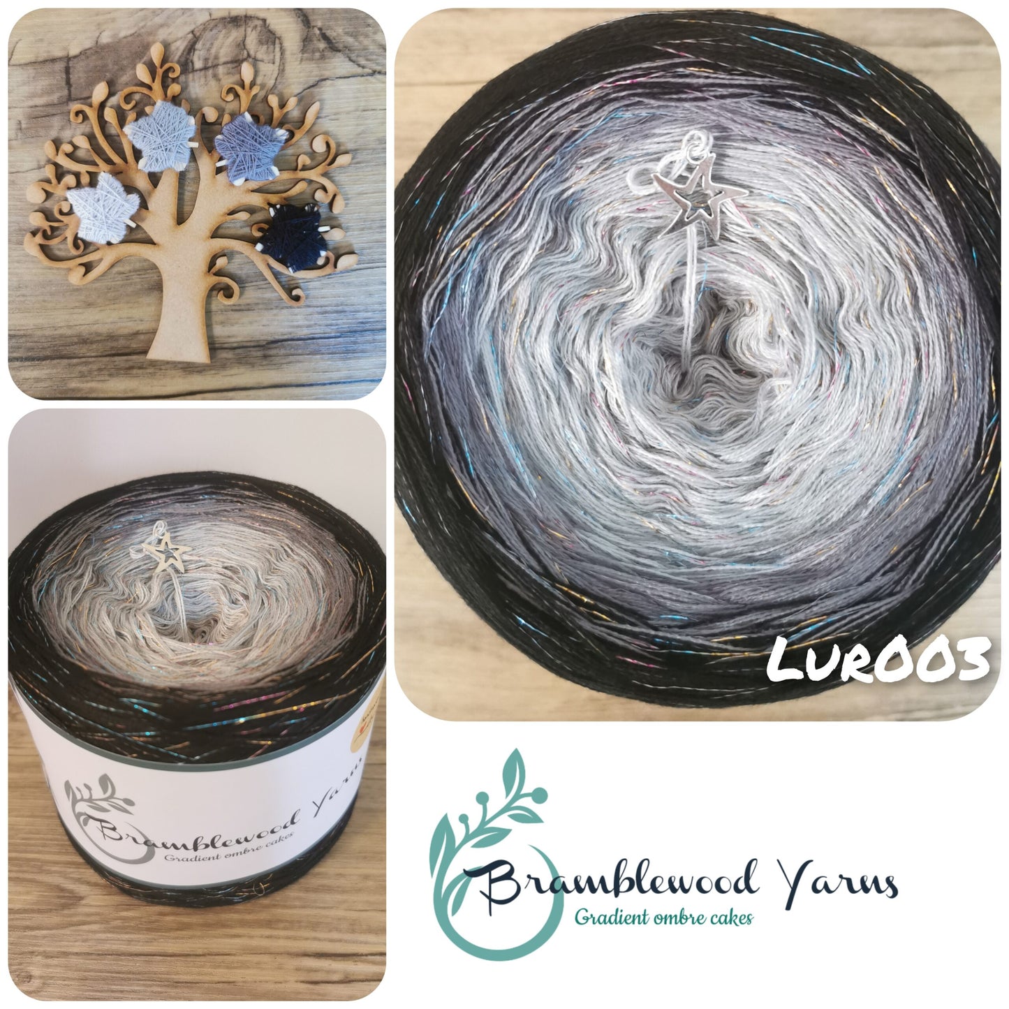 LUR003 light grey/ stone/ grey/ black + rainbow #1 lurex