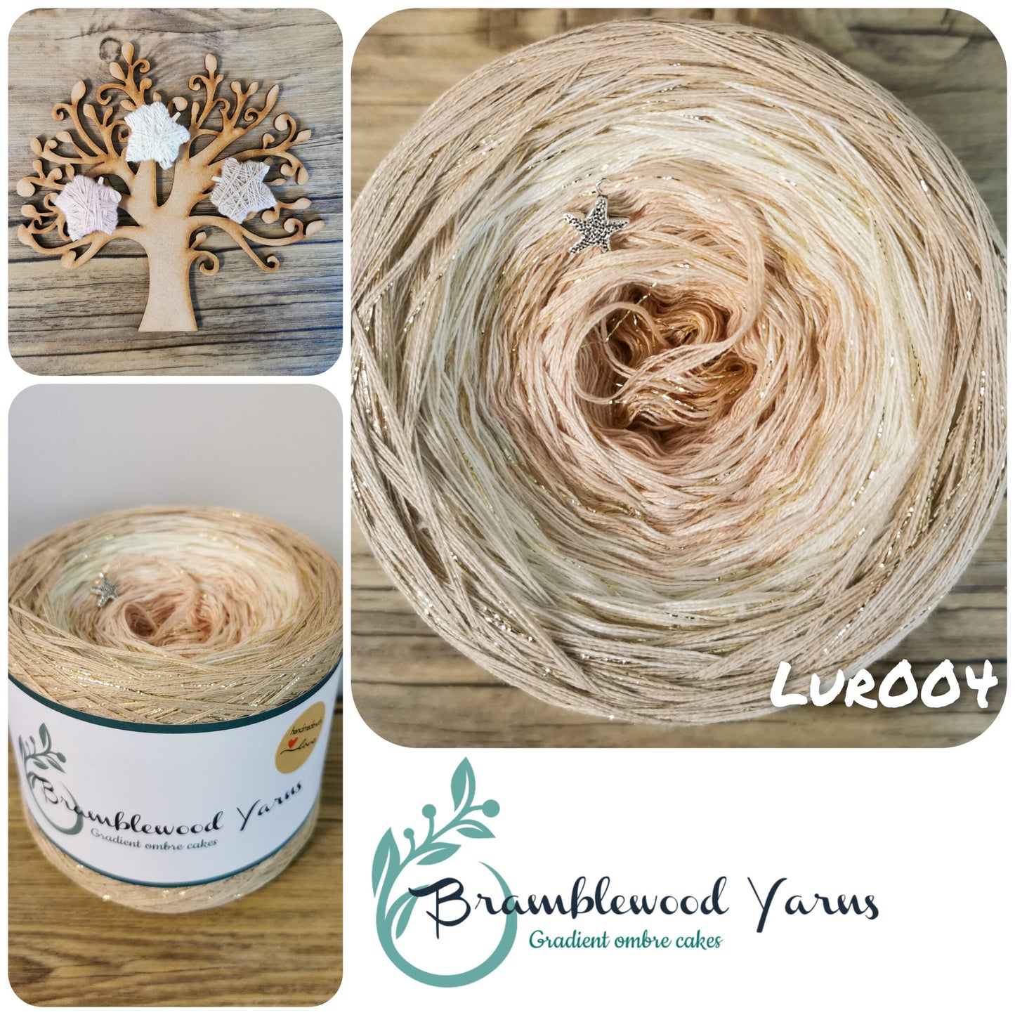 LUR004 peach/ cream/ beige + gold