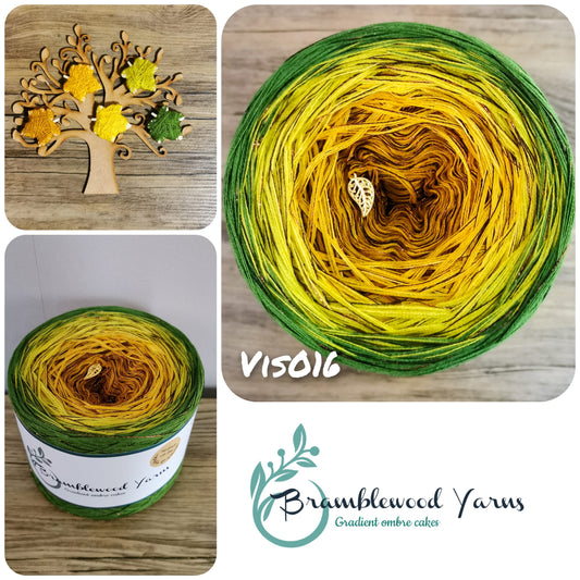 VIS016 MUSTARD/ KURKUMA/ SUNNY/ LIME/ FERN + COPPER GLITTERY VISCOSE