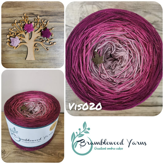 VIS020 DIRTY PINK/ RASBERRY/ BLACKBERRY + COPPER GLITTERY VISCOSE