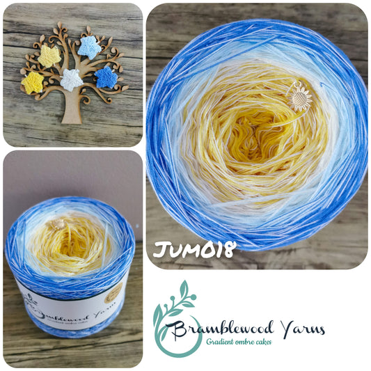 JUM018 SUNNY/ GOLD/ CREAM/ FIREFLY BLUE/ SKY + WHITE