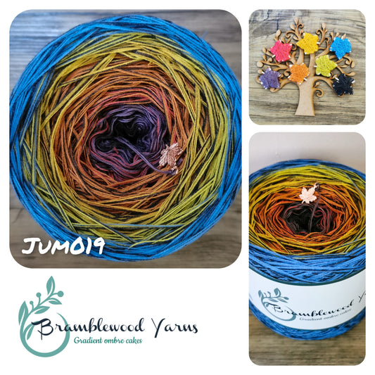 JUM019 VIOLET/ LOBSTER/ BURNT ORANGE/ KURKUMA/ LIME/ SKY + ASH