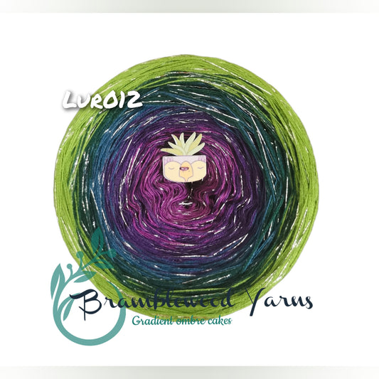 LUR012 thistle/ aubergine/ petrol/ bottle green/ fern + silver lurex