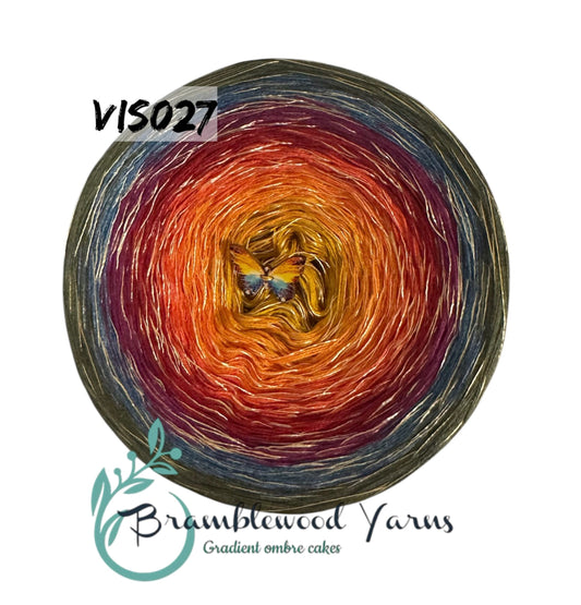 VIS027 - MUSTARD/ BURNT ORANGE/ RUST/ BURGUNDY/ BLACKBERRY/ DENIM/ MOSS + COPPER