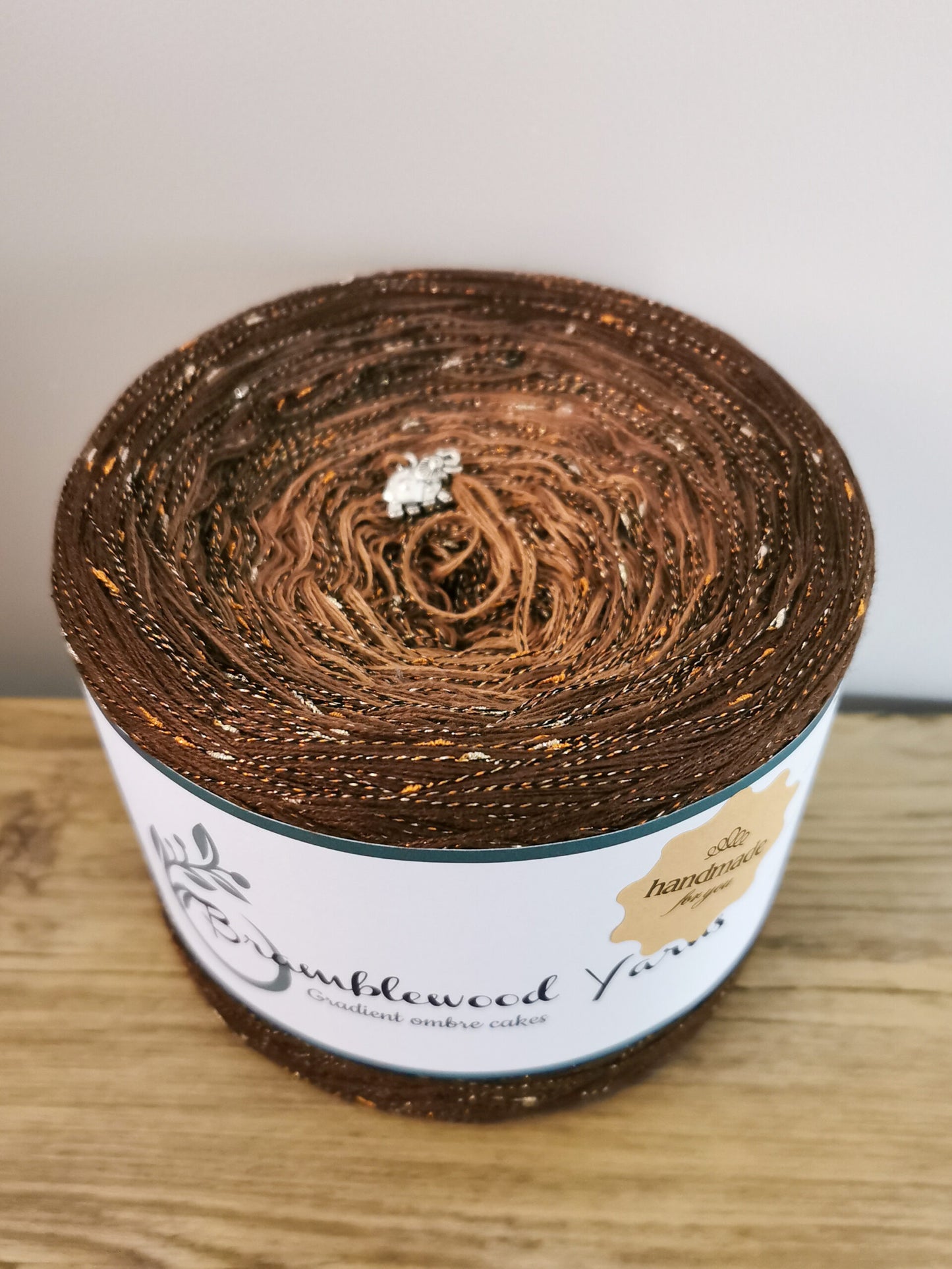 DOTTY CAKE - mocha/ nut/ brown + copper/gold dots
