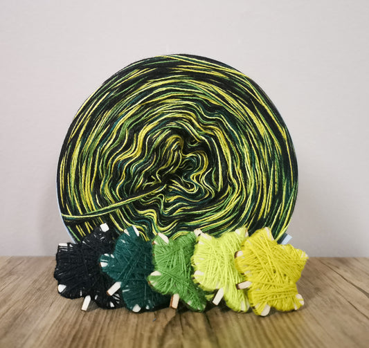 8006 - BLACK x4/ KIWI/ LIME/ FERN/ BOTTLE GREEN - 8 PLY (220M/120 G)