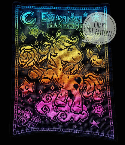 unisaic blanket PDF crochet chart