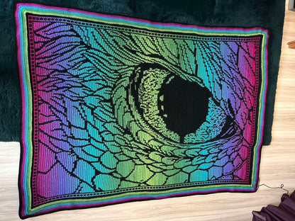 dracarys, dragon's eye blanket, chart only PDF pattern file