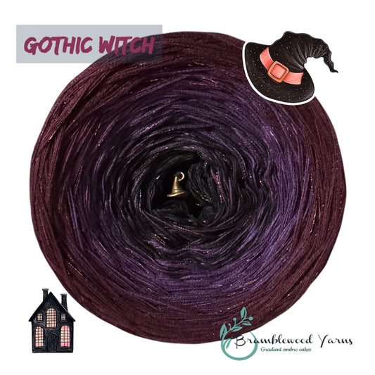 GOTHIC WITCH - BLACK/ AUBERGINE/ CHIANTI + GLITTERY VISCOSE