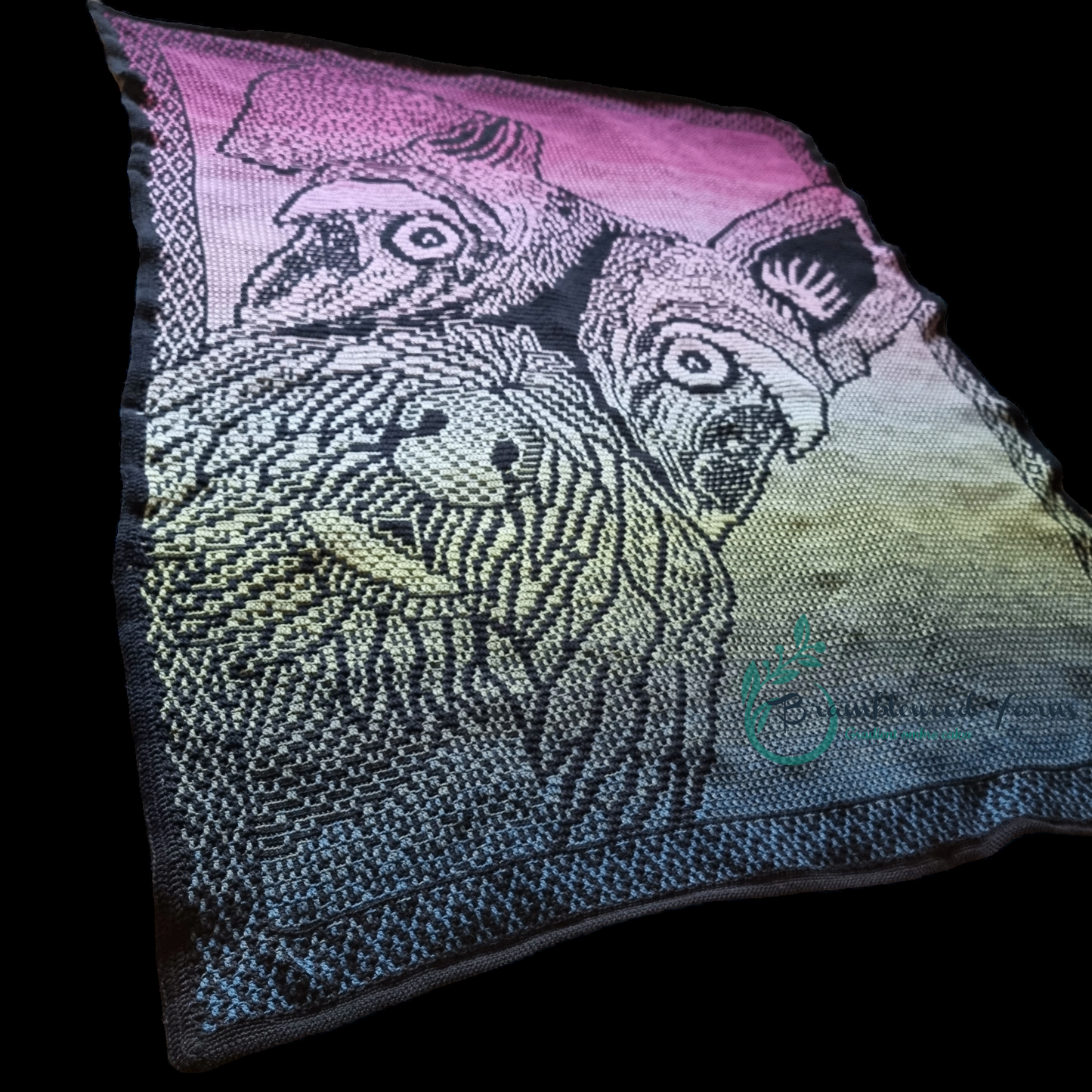 WOOFSAIC MOSAIC BLANKET, PDF CHART ONLY, NO WRITTEN INSTRUCTIONS